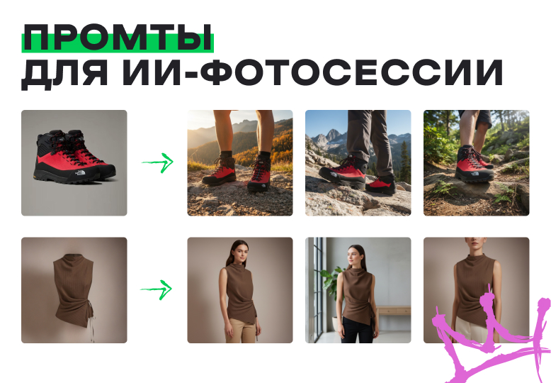 40 лучших промтов для ИИ-фотосессии: идеальные карточки товаров без фотографа